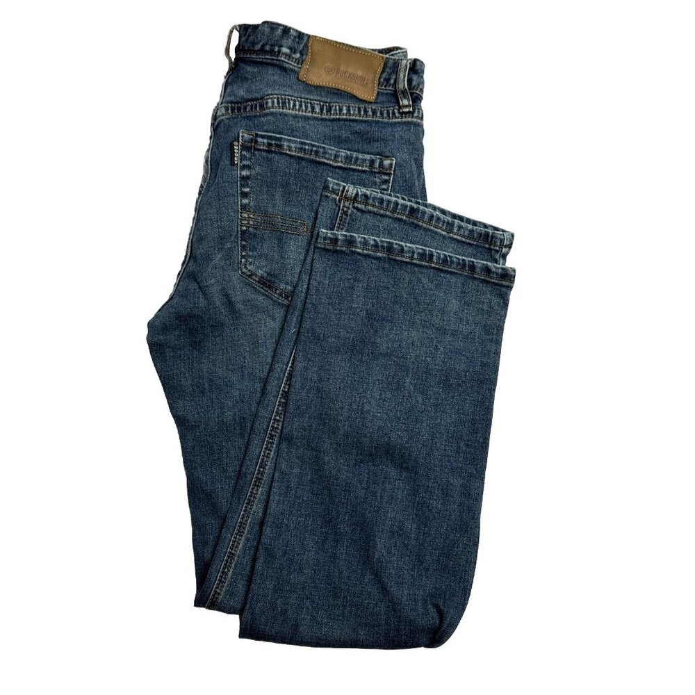 Rock & Roll Hooey X Men's 34x32 Revolver Straight Slim Straight Leg Denim Jeans